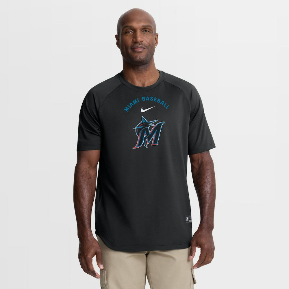 Miami Marlins Nike Authentic Collection Batting Practice Pre-Game Raglan Dri-FIT Top Online