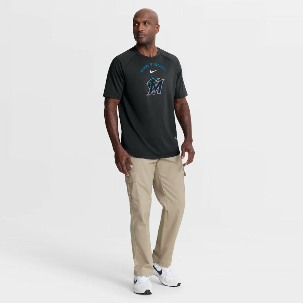 Miami Marlins Nike Authentic Collection Batting Practice Pre-Game Raglan Dri-FIT Top Online