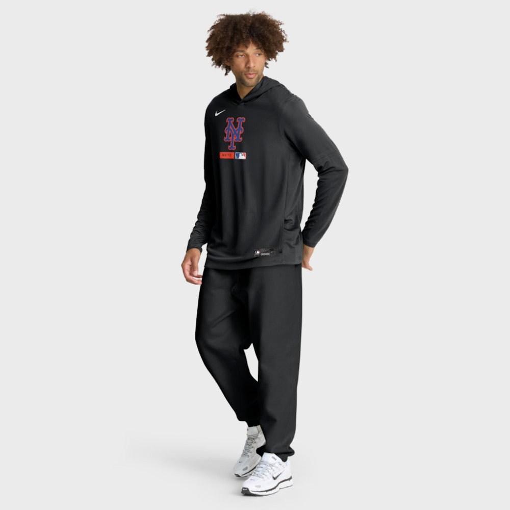 New York Mets Nike Authentic Collection Dri-FIT Long Sleeve Hooded T-Shirt Discount