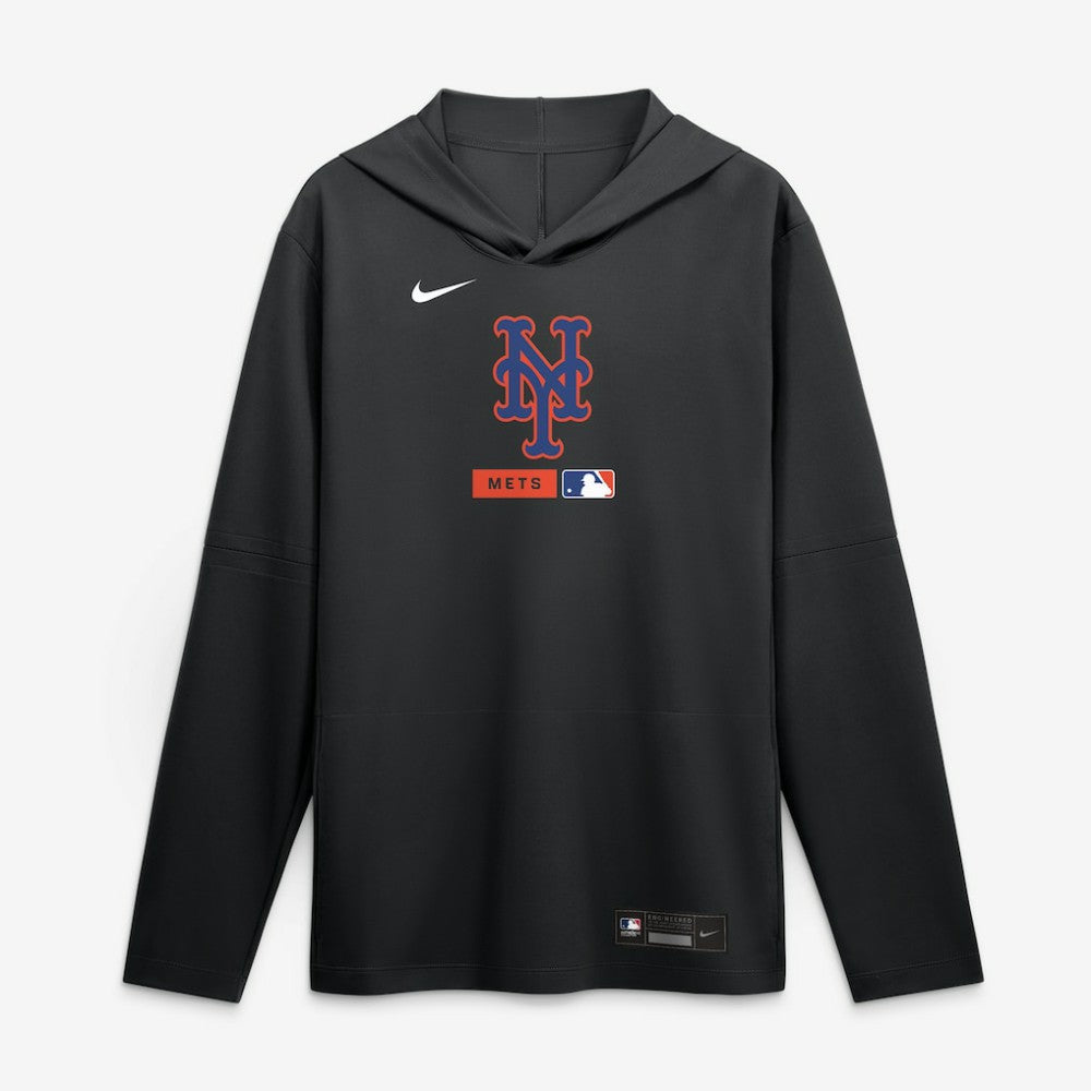 New York Mets Nike Authentic Collection Dri-FIT Long Sleeve Hooded T-Shirt Discount