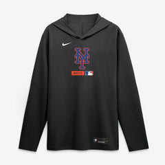 New York Mets Nike Authentic Collection Dri-FIT Long Sleeve Hooded T-Shirt Discount