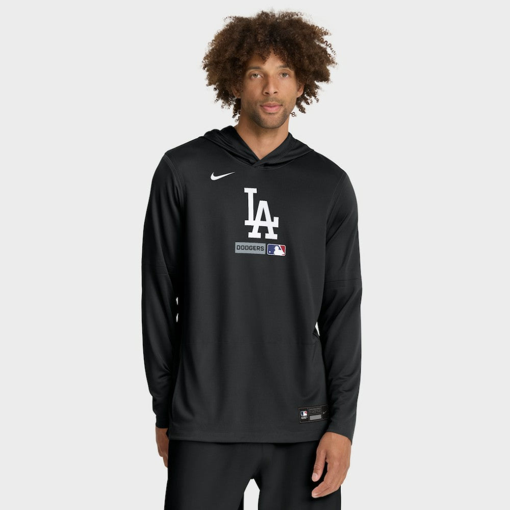Los Angeles Dodgers Nike Authentic Collection Dri-FIT Long Sleeve Hooded T-Shirt Outlet