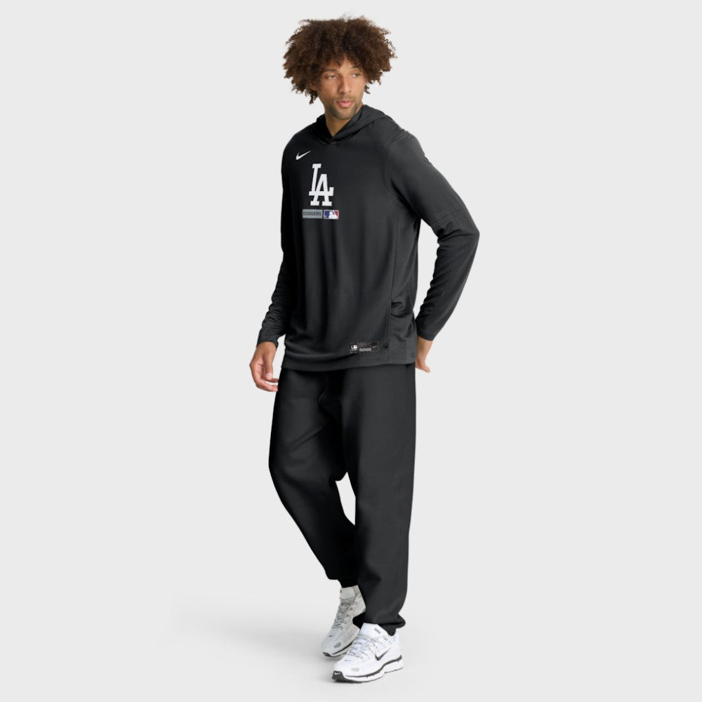 Los Angeles Dodgers Nike Authentic Collection Dri-FIT Long Sleeve Hooded T-Shirt Outlet