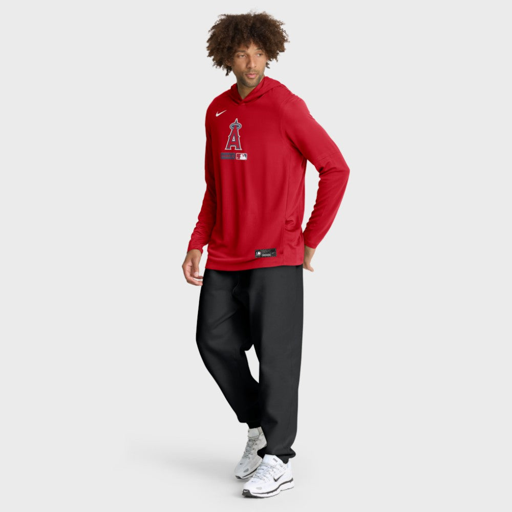 Los Angeles Angels Nike Authentic Collection Dri-FIT Long Sleeve Hooded T-Shirt Sale