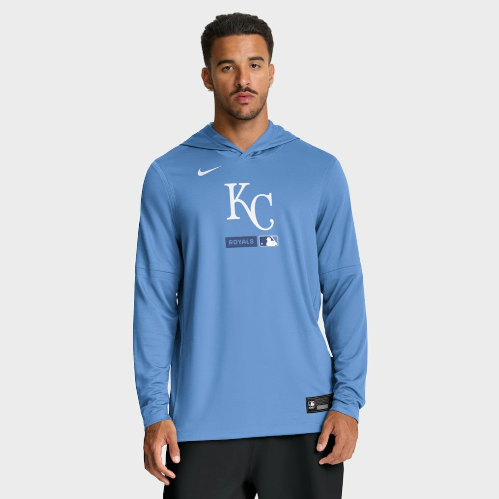 Kansas City Royals Nike Authentic Collection Dri-FIT Long Sleeve Hooded T-Shirt Discount