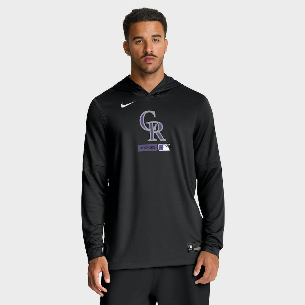 Colorado Rockies Nike Authentic Collection Dri-FIT Long Sleeve Hooded T-Shirt for sale