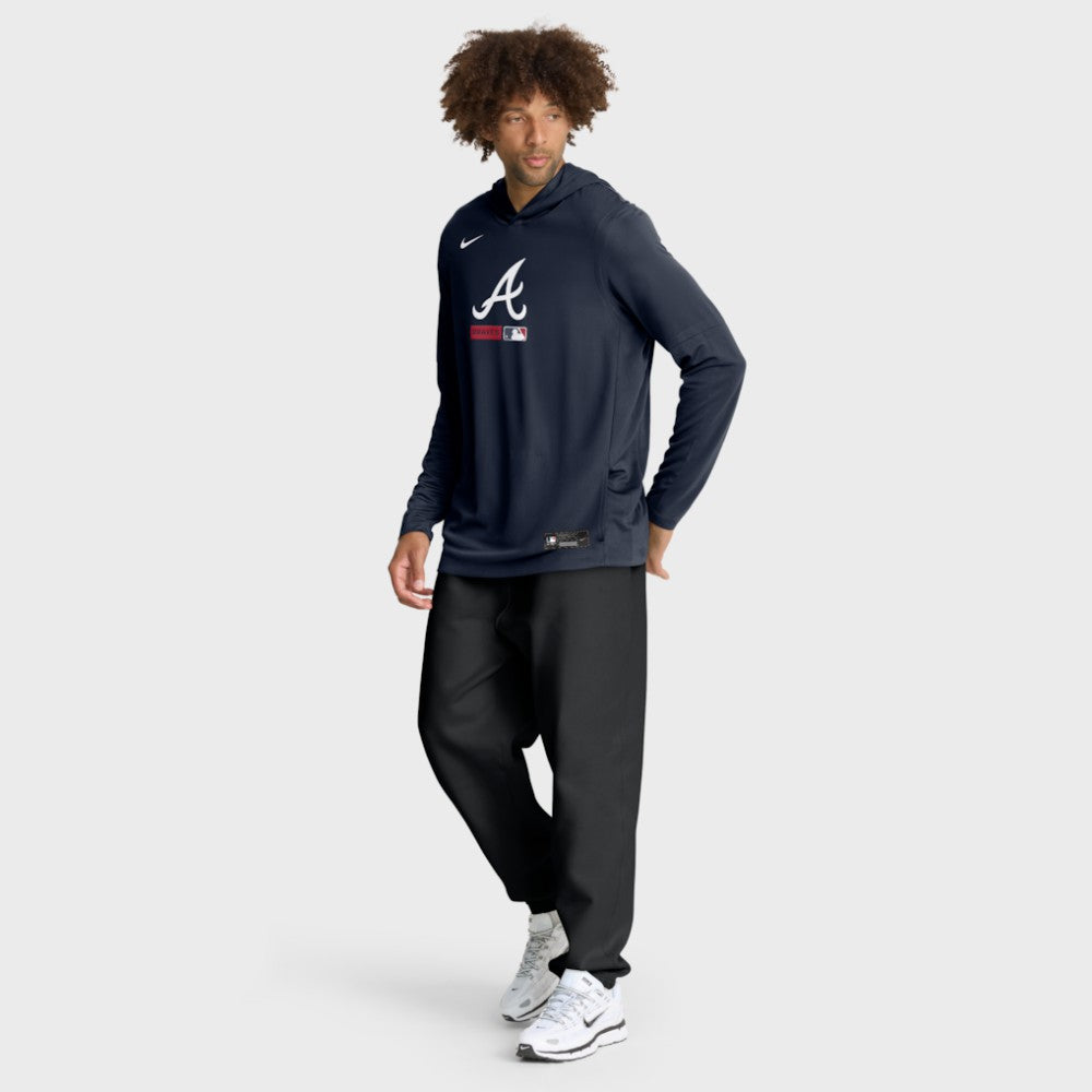 Atlanta Braves Nike Authentic Collection Dri-FIT Long Sleeve Hooded T-Shirt Sale