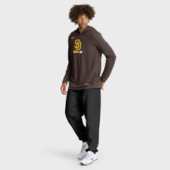 San Diego Padres Nike Authentic Collection Dri-FIT Long Sleeve Hooded T-Shirt Outlet