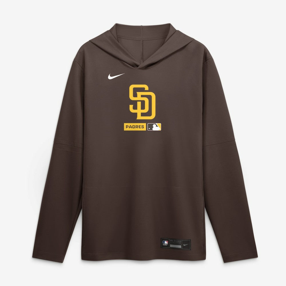 San Diego Padres Nike Authentic Collection Dri-FIT Long Sleeve Hooded T-Shirt Outlet