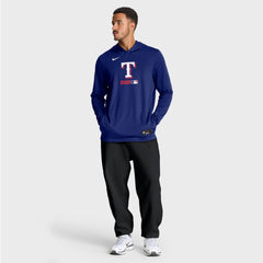 Texas Rangers Nike Authentic Collection Dri-FIT Long Sleeve Hooded T-Shirt Discount