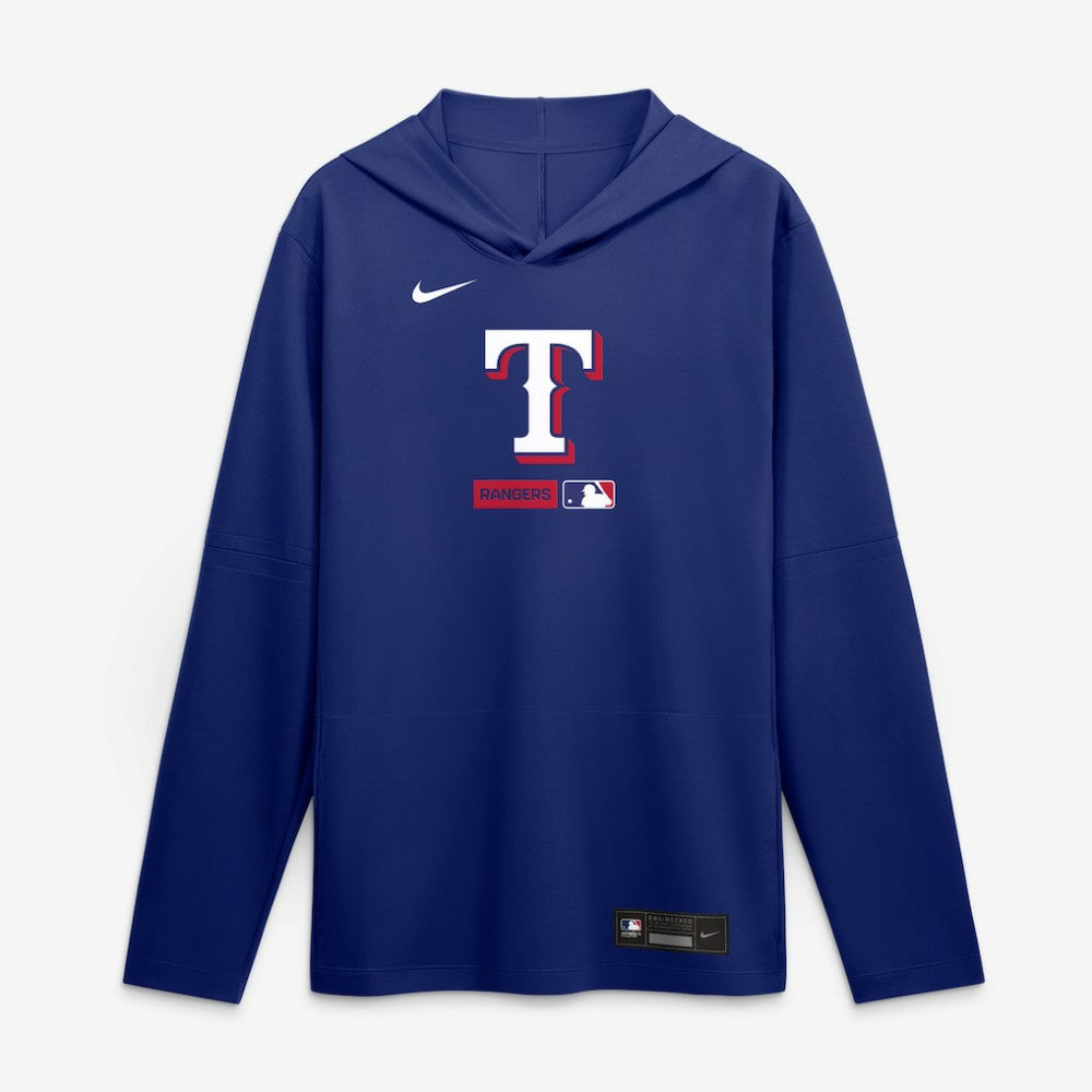 Texas Rangers Nike Authentic Collection Dri-FIT Long Sleeve Hooded T-Shirt Discount