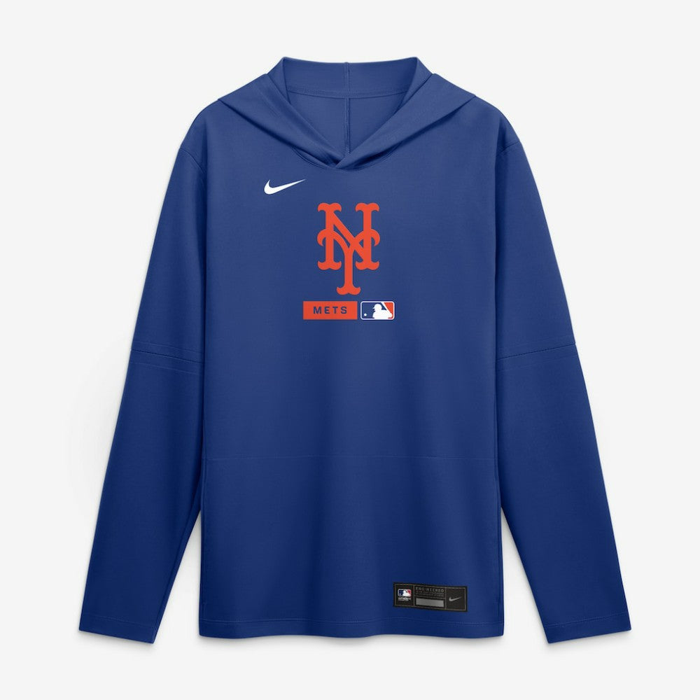 New York Mets Nike Authentic Collection Dri-FIT Long Sleeve Hooded T-Shirt Outlet