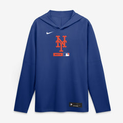 New York Mets Nike Authentic Collection Dri-FIT Long Sleeve Hooded T-Shirt Outlet