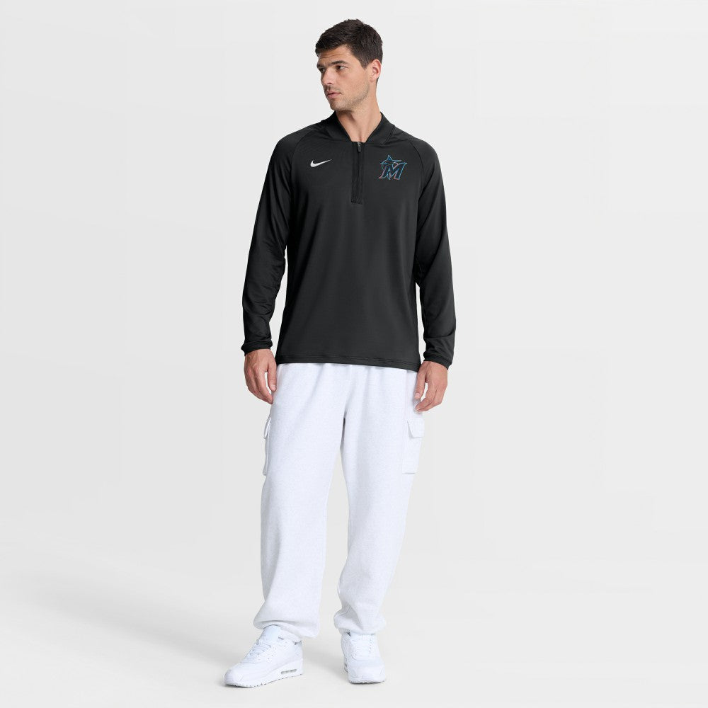 Miami Marlins Nike Authentic Collection Dri-FIT Raglan Half-Zip Pullover Near Me