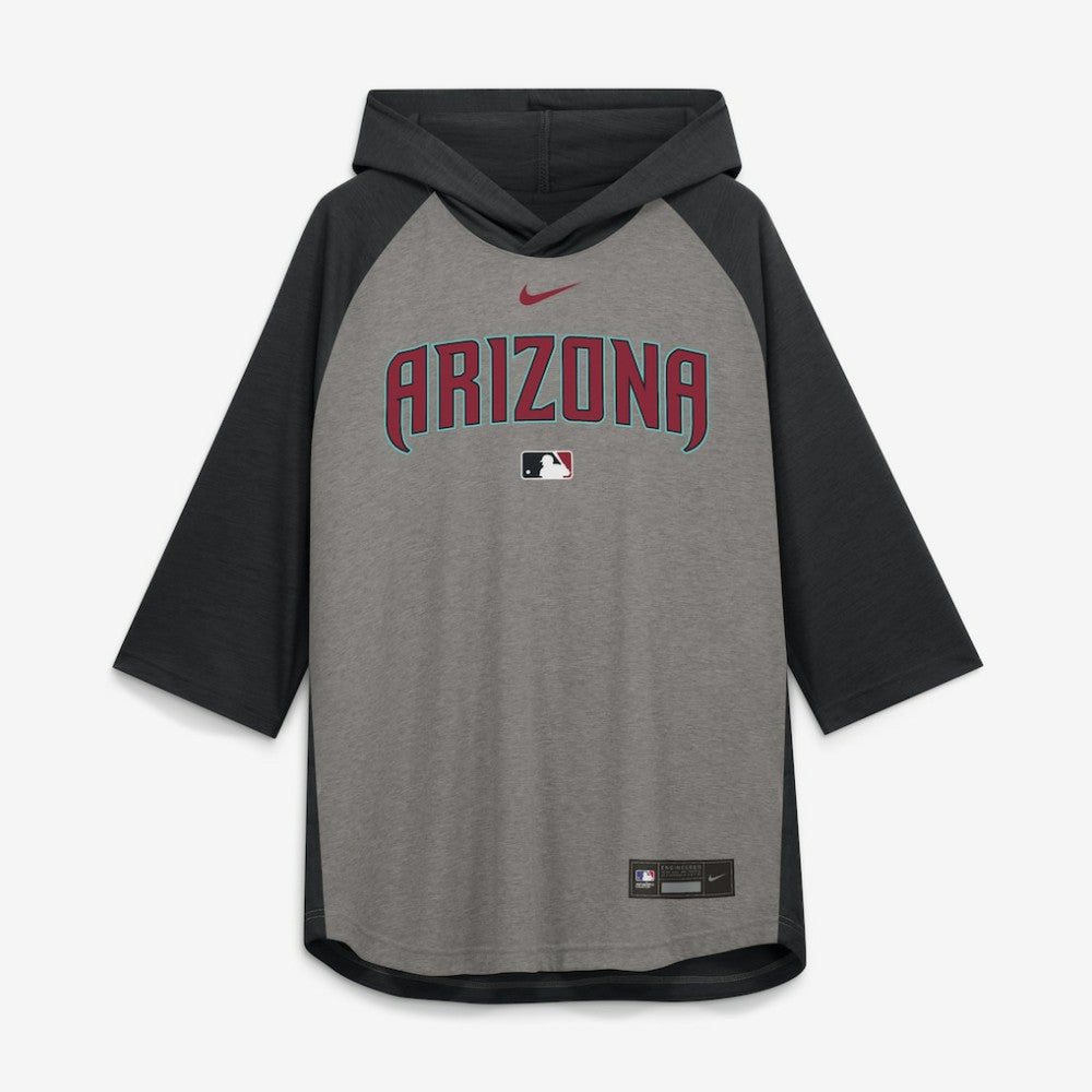 Arizona Diamondbacks Nike Authentic Collection Flux Dri-FIT Raglan 3/4-Sleeve Hooded T-Shirt for sale