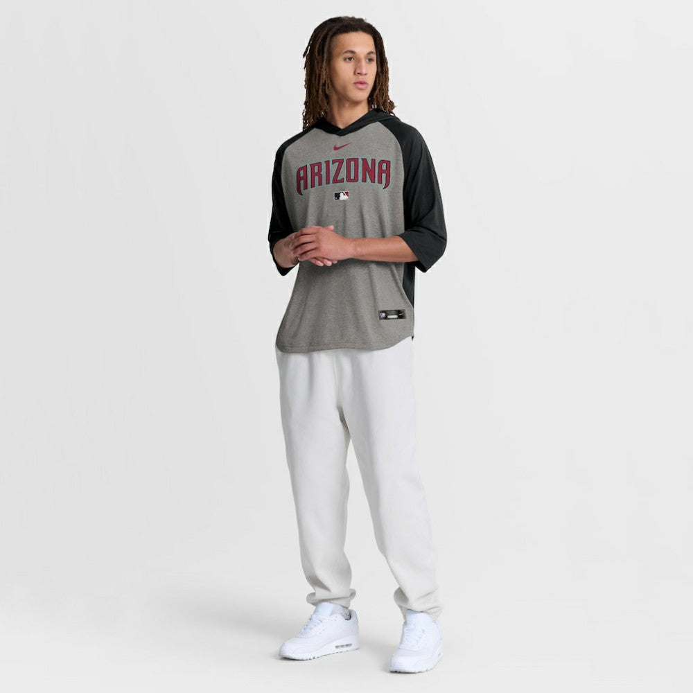 Arizona Diamondbacks Nike Authentic Collection Flux Dri-FIT Raglan 3/4-Sleeve Hooded T-Shirt for sale