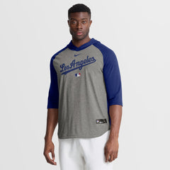 Los Angeles Dodgers Nike Authentic Collection Flux Dri-FIT Raglan 3/4-Sleeve Hooded T-Shirt Near Me