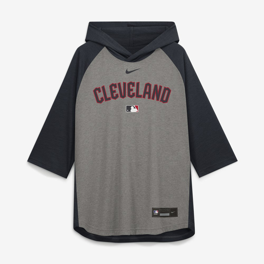 Cleveland Guardians Nike Authentic Collection Flux Dri-FIT Raglan 3/4-Sleeve Hooded T-Shirt Sale