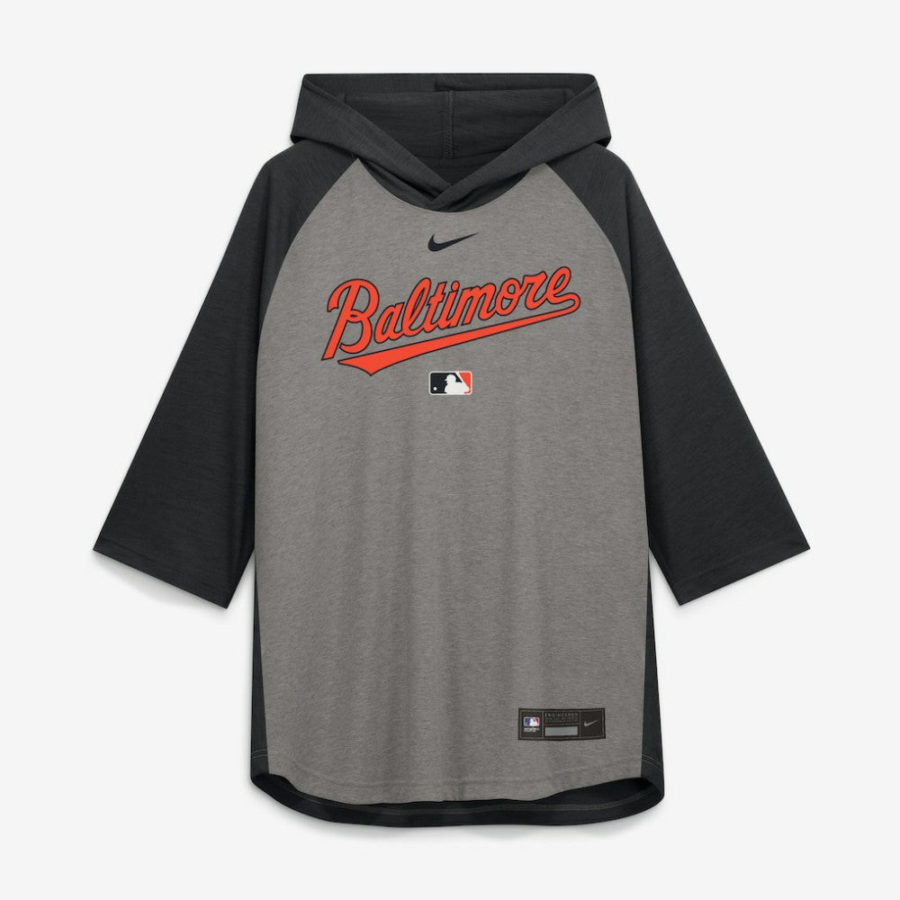 Baltimore Orioles Nike Authentic Collection Flux Dri-FIT Raglan 3/4-Sleeve Hooded T-Shirt Online