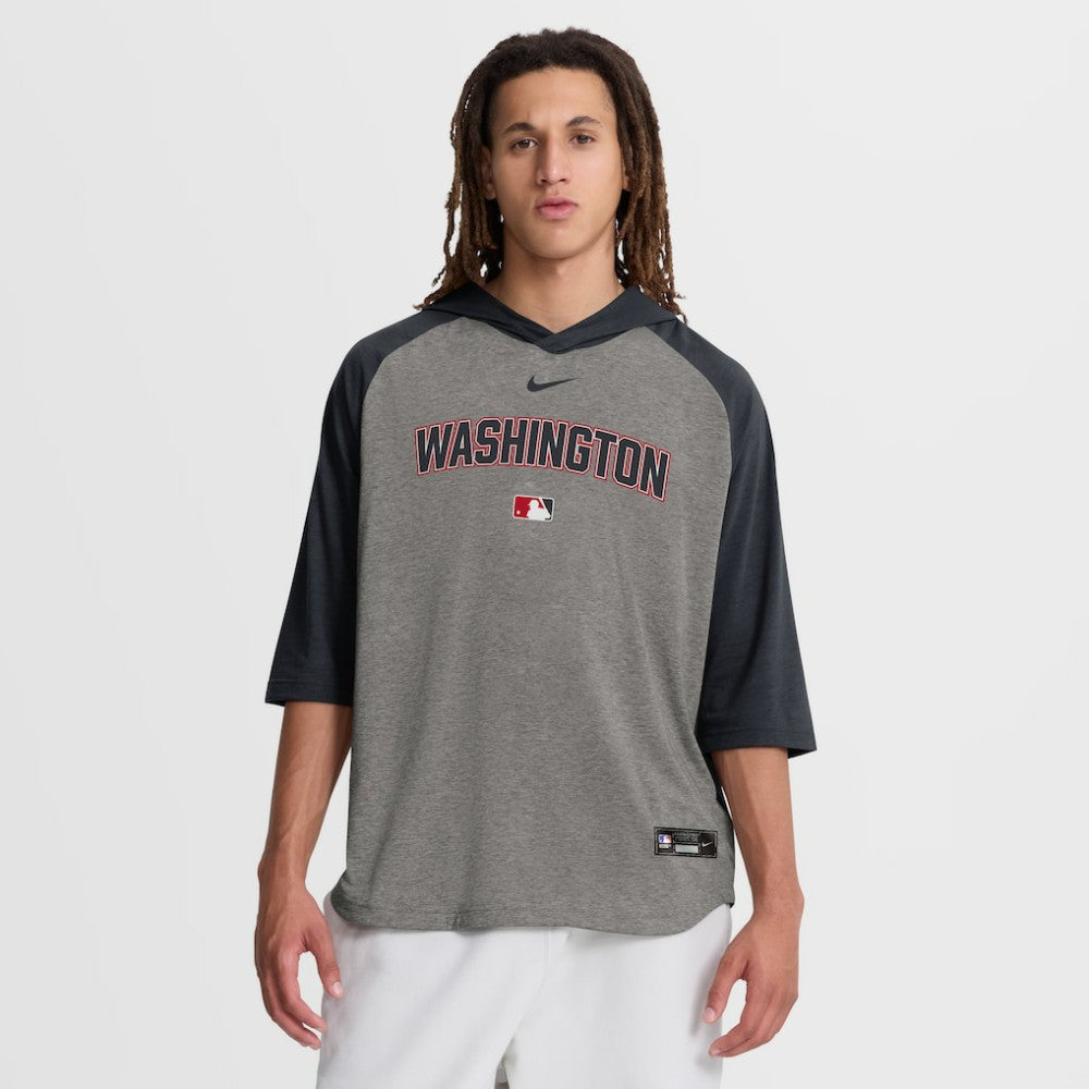 Washington Nationals Nike Authentic Collection Flux Dri-FIT Raglan 3/4-Sleeve Hooded T-Shirt Sale