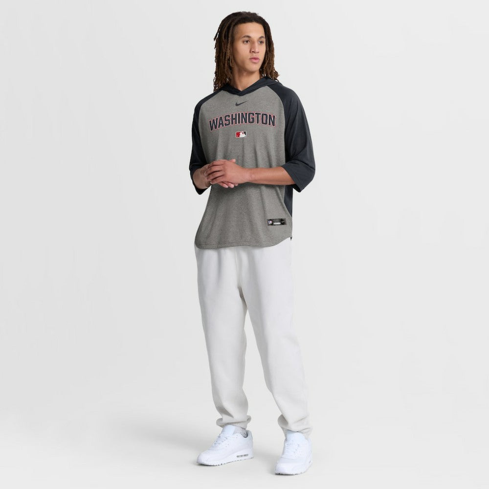 Washington Nationals Nike Authentic Collection Flux Dri-FIT Raglan 3/4-Sleeve Hooded T-Shirt Sale