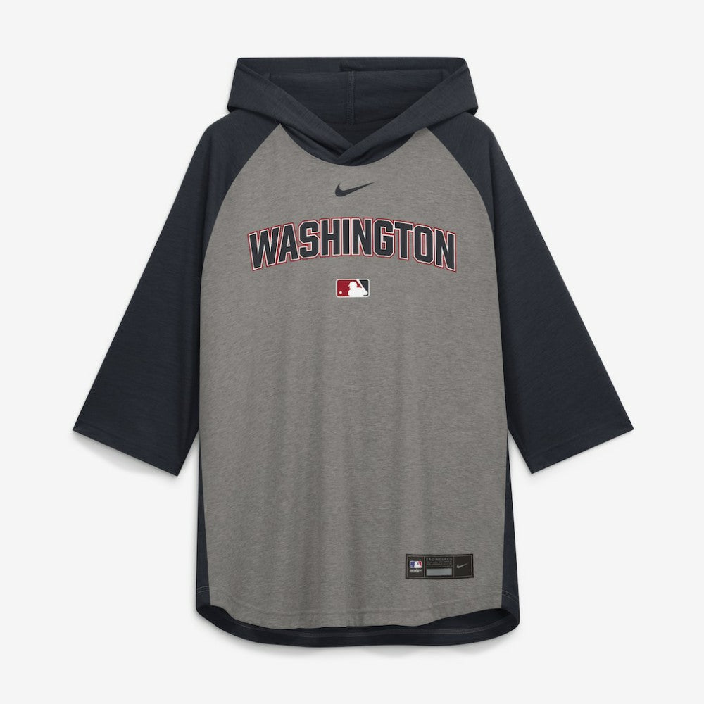 Washington Nationals Nike Authentic Collection Flux Dri-FIT Raglan 3/4-Sleeve Hooded T-Shirt Sale