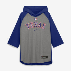 Texas Rangers Nike Authentic Collection Flux Dri-FIT Raglan 3/4-Sleeve Hooded T-Shirt Outlet