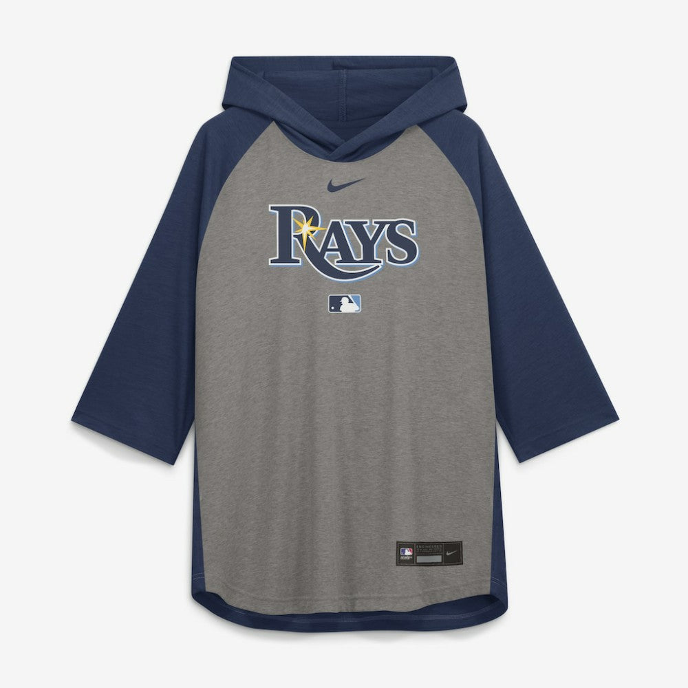 Tampa Bay Rays Nike Authentic Collection Flux Dri-FIT Raglan 3/4-Sleeve Hooded T-Shirt for sale