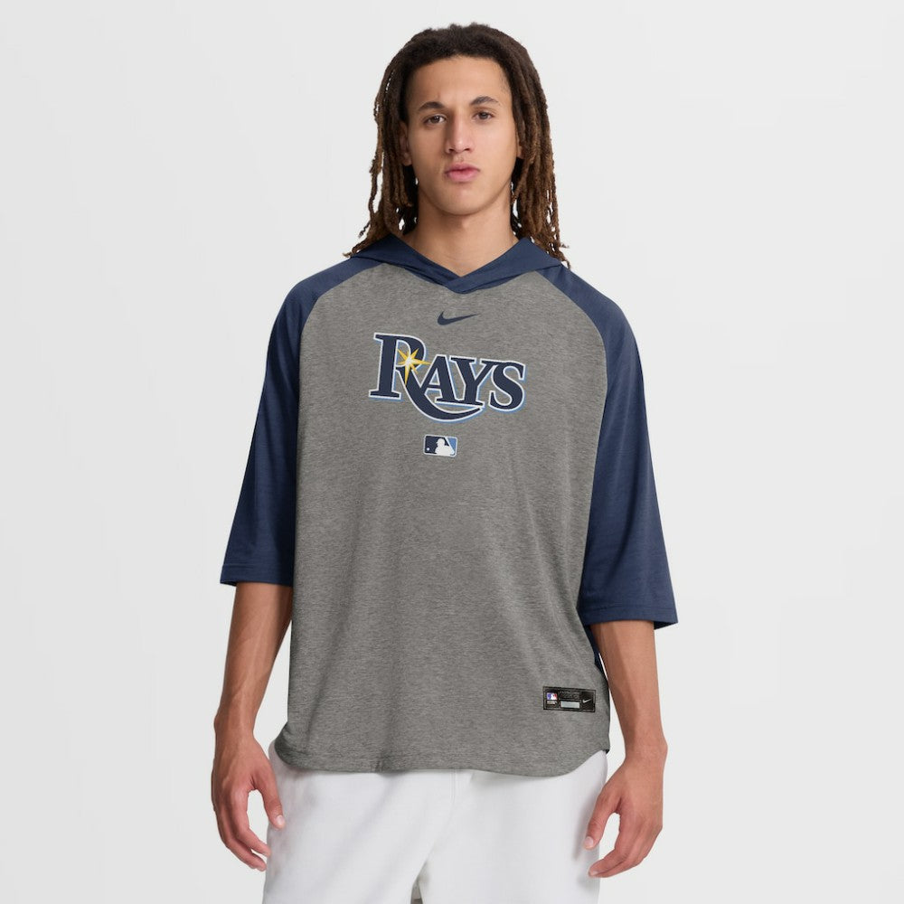 Tampa Bay Rays Nike Authentic Collection Flux Dri-FIT Raglan 3/4-Sleeve Hooded T-Shirt for sale