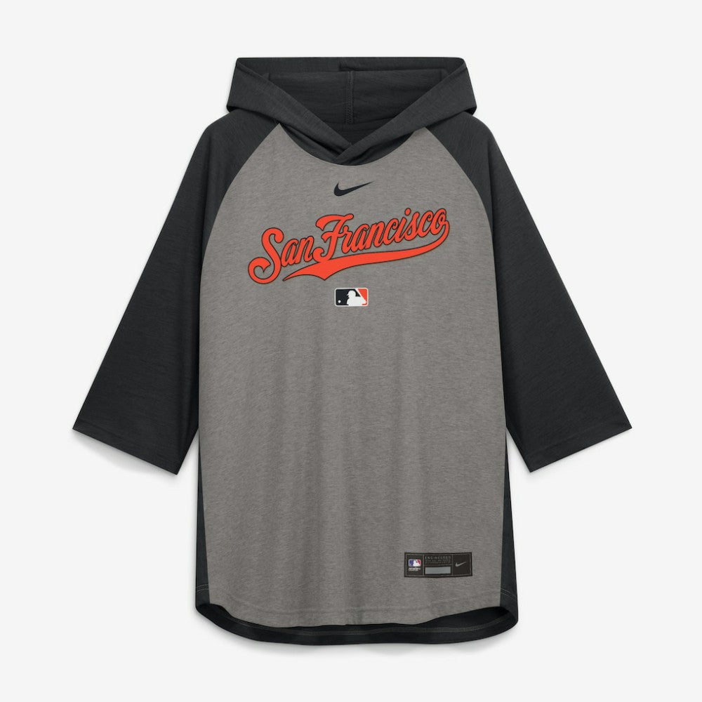 San Francisco Giants Nike Authentic Collection Flux Dri-FIT Raglan 3/4-Sleeve Hooded T-Shirt Sale