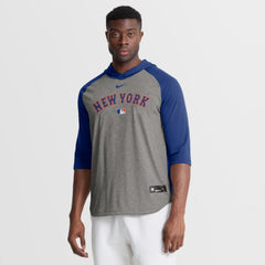 New York Mets Nike Authentic Collection Flux Dri-FIT Raglan 3/4-Sleeve Hooded T-Shirt Online