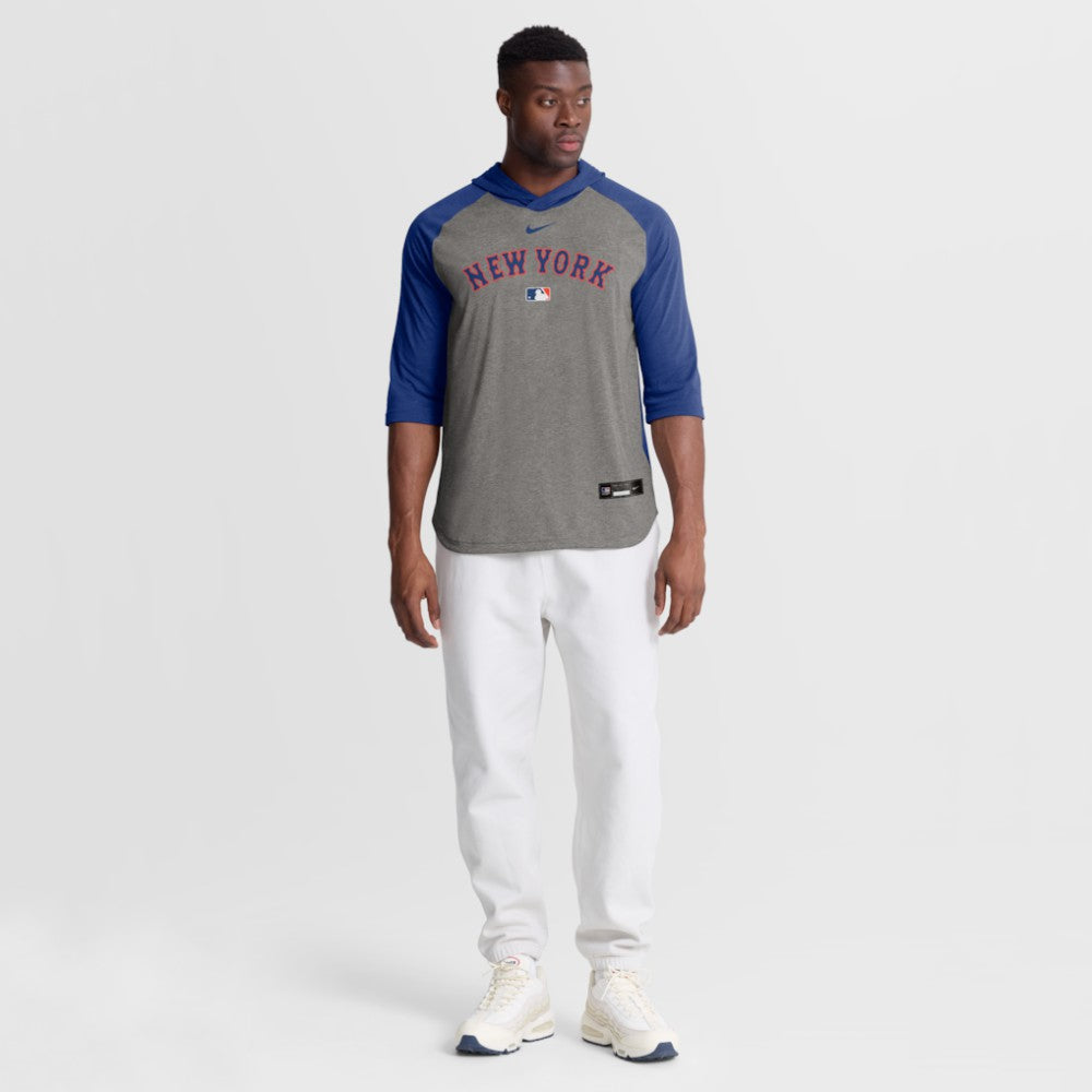 New York Mets Nike Authentic Collection Flux Dri-FIT Raglan 3/4-Sleeve Hooded T-Shirt Online