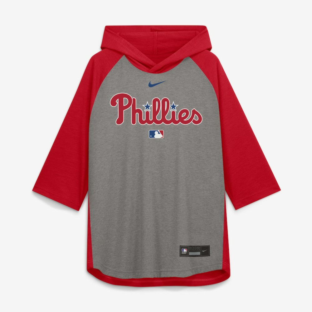 Philadelphia Phillies Nike Authentic Collection Flux Dri-FIT Raglan 3/4-Sleeve Hooded T-Shirt for sale