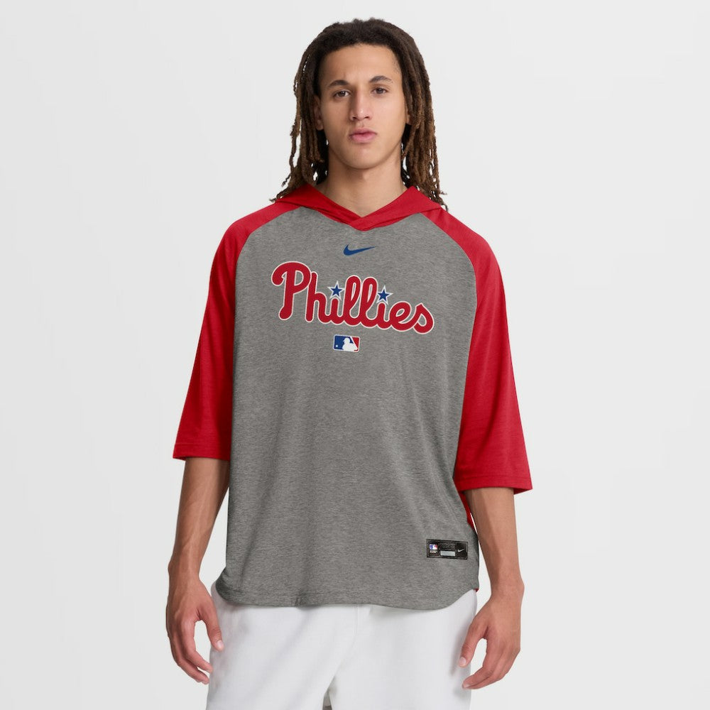 Philadelphia Phillies Nike Authentic Collection Flux Dri-FIT Raglan 3/4-Sleeve Hooded T-Shirt for sale