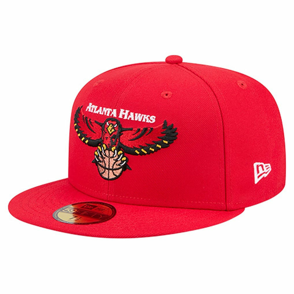 New Era Atlanta Hawks Core Logo 59FIFTY Fitted Hat Red