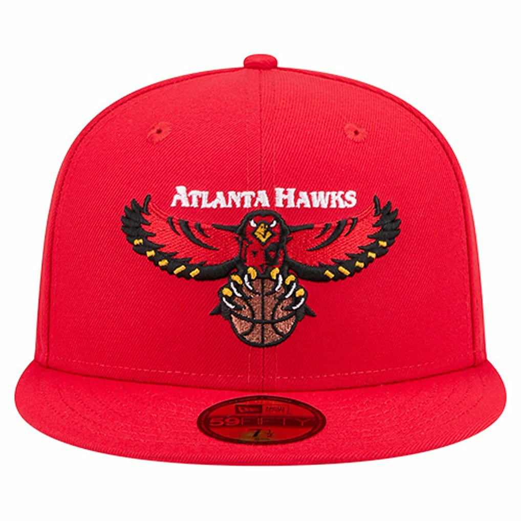 New Era Atlanta Hawks Core Logo 59FIFTY Fitted Hat Red