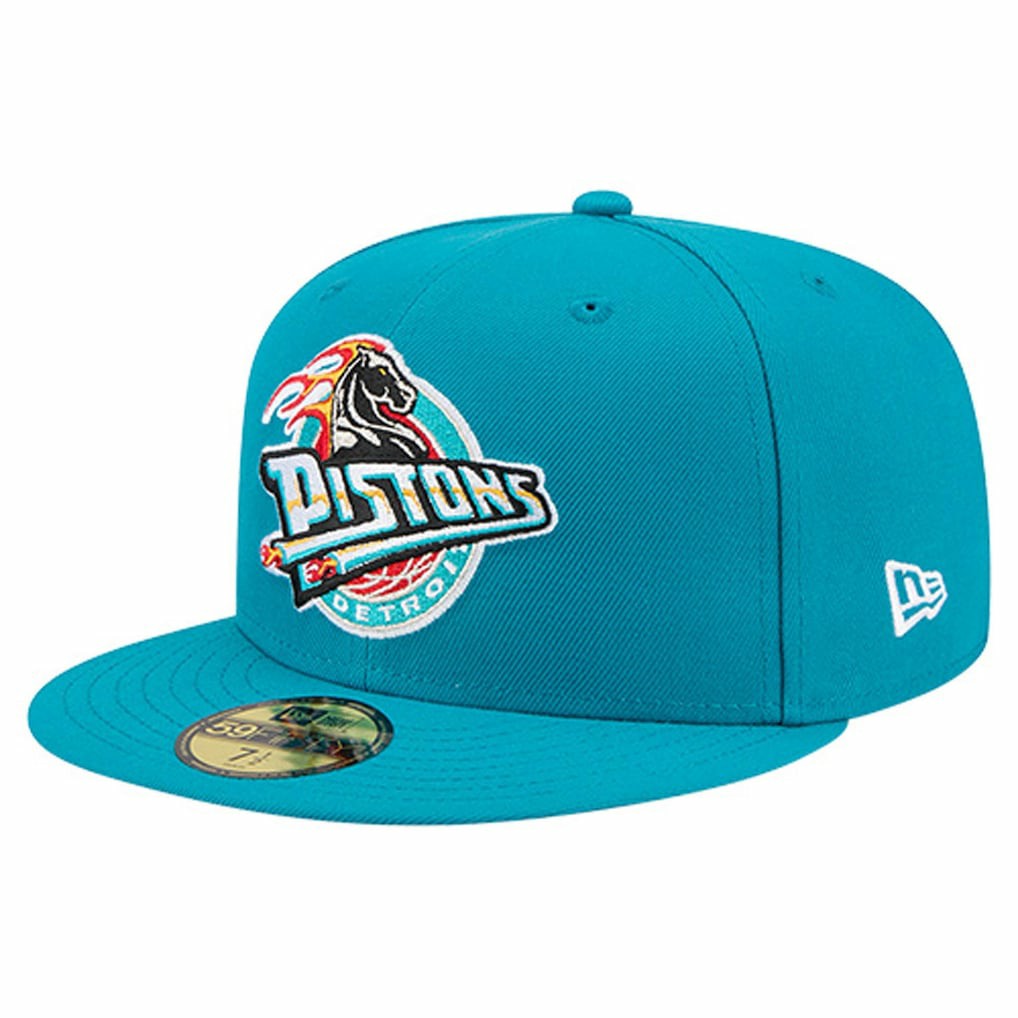 New Era Detroit Pistons Core Logo 59FIFTY Fitted Hat Teal