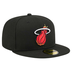 New Era Miami Heat Core Logo 59FIFTY Fitted Hat Black