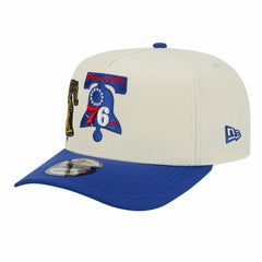 New Era Philadelphia 76ers Illustrated Mascot 2-Toned Pre-Curved A-Frame 9FIFTY Adjustable Hat Cream
