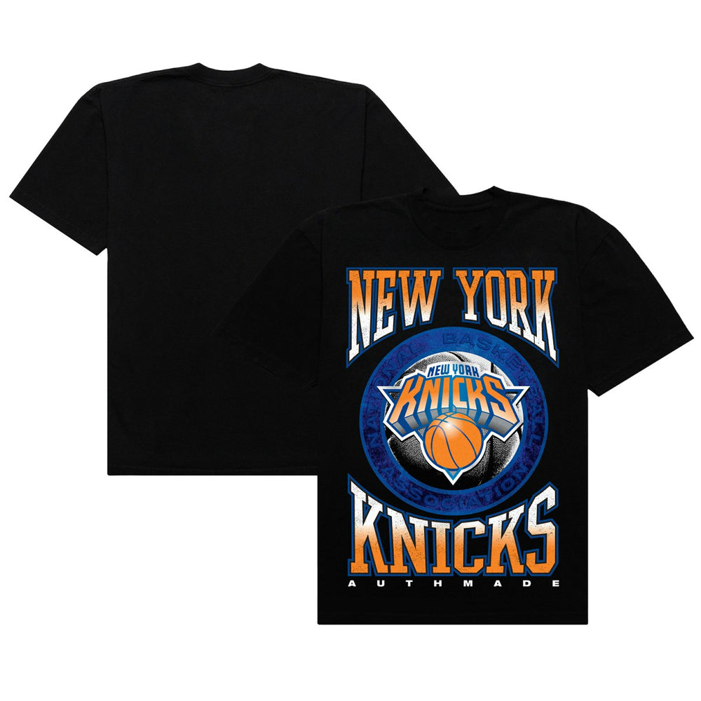 New York Knicks Authmade Vintage Metal Premium Heavyweight T-Shirt Black