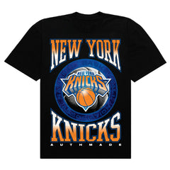 New York Knicks Authmade Vintage Metal Premium Heavyweight T-Shirt Black