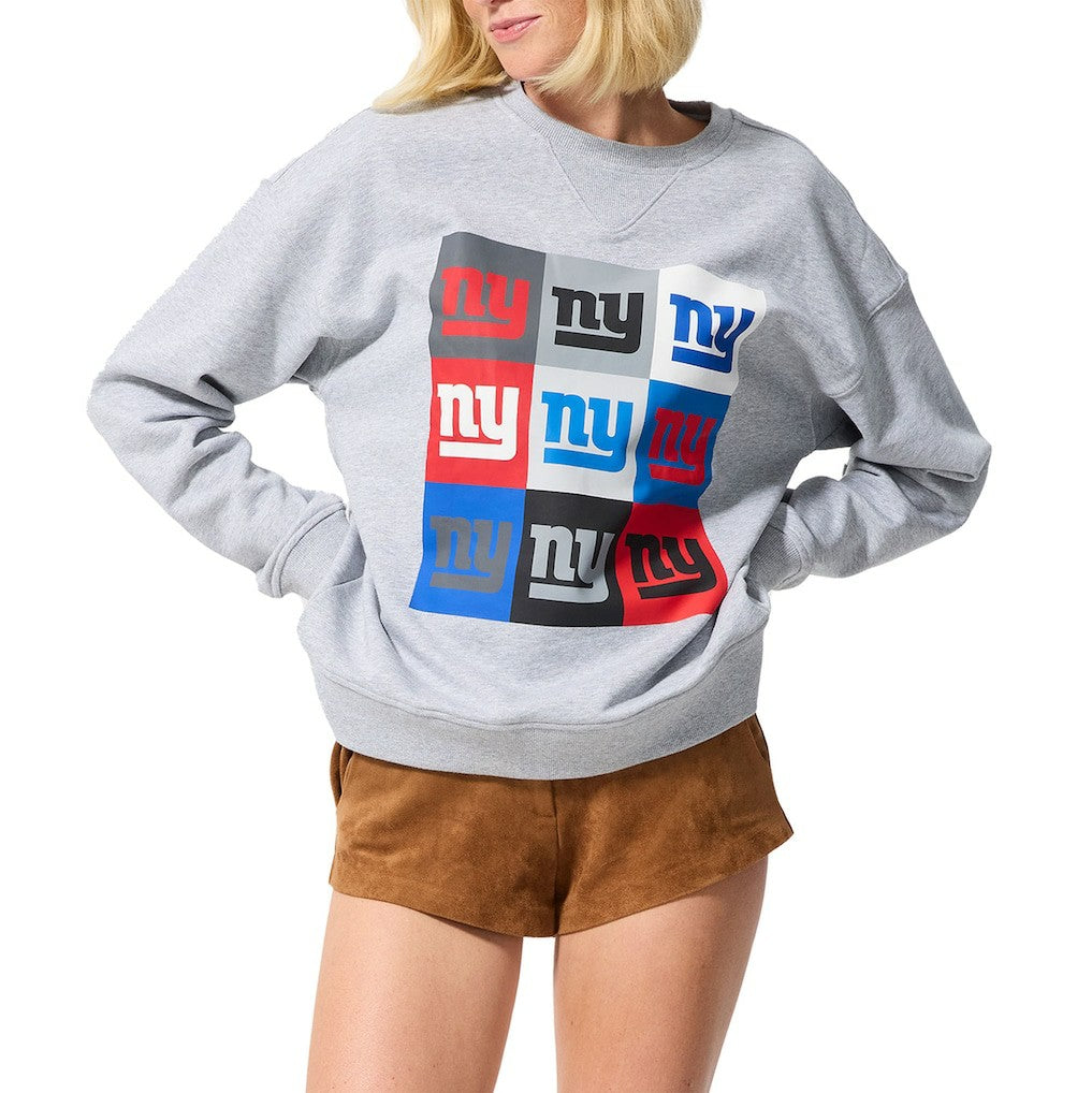 New York Giants Terez Women's Technicolor Oversized Sweatshirt - Gray - NFL