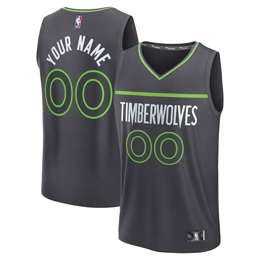 Fanatics Minnesota Timberwolves Fastbreak Custom Jersey Statement Edition Anthracite