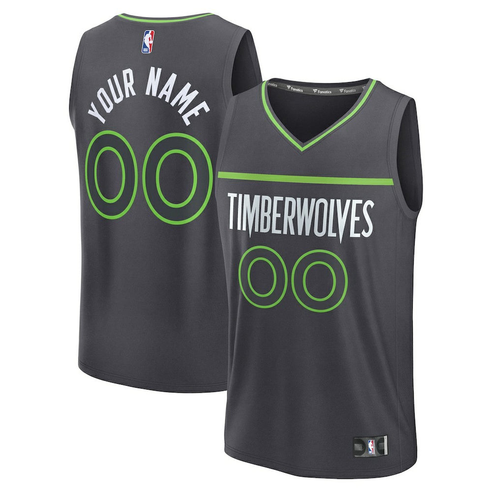 Fanatics Minnesota Timberwolves Fastbreak Custom Jersey Statement Edition Anthracite
