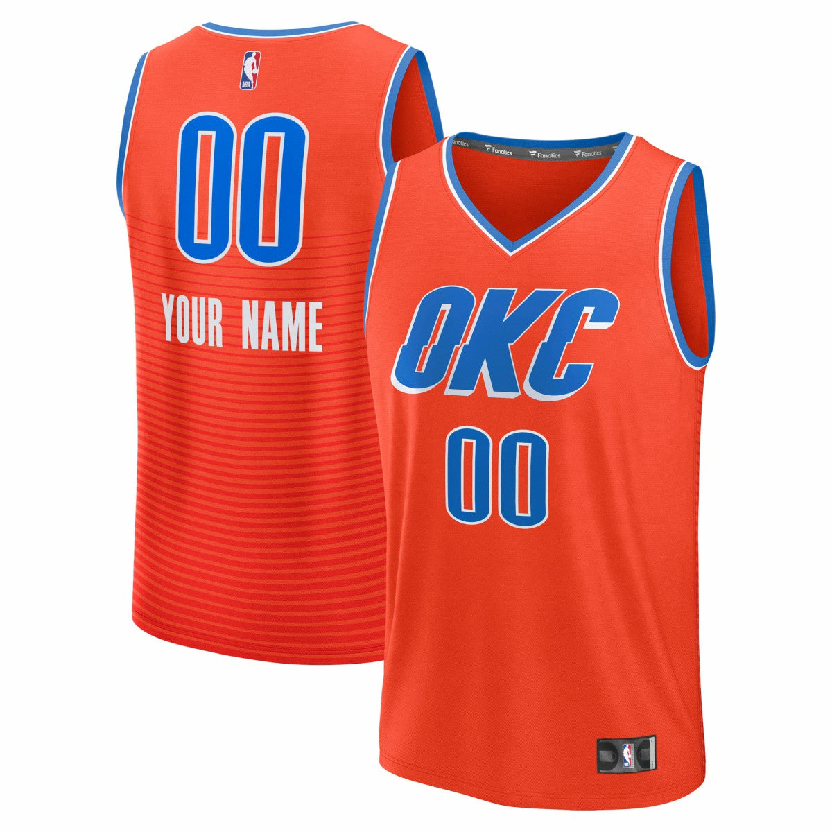 Fanatics Oklahoma City Thunder Fast Break Custom Jersey Statement Edition Orange