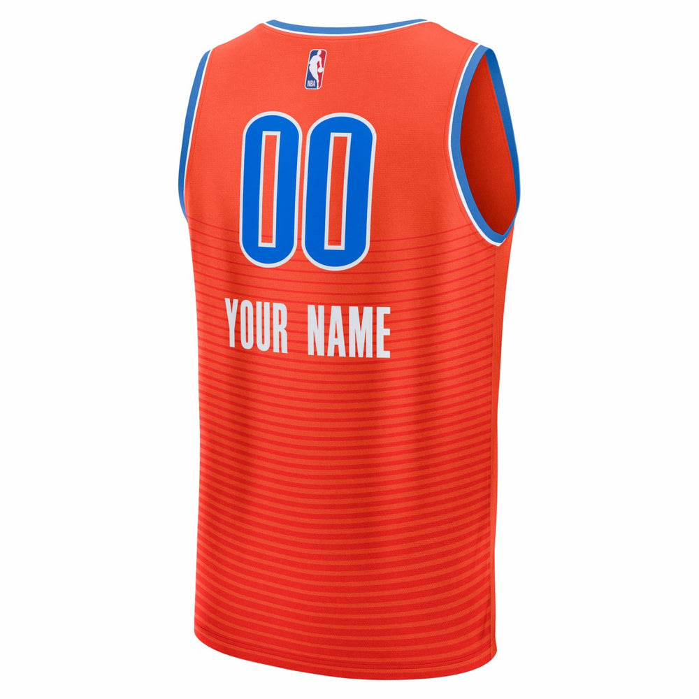 Fanatics Oklahoma City Thunder Fast Break Custom Jersey Statement Edition Orange