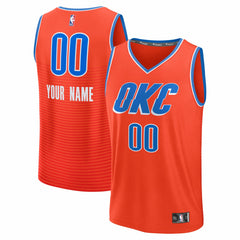 Fanatics Oklahoma City Thunder Youth Fast Break Custom Jersey Statement Edition Orange