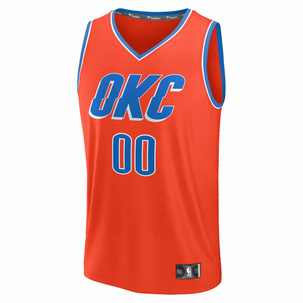 Fanatics Oklahoma City Thunder Youth Fast Break Custom Jersey Statement Edition Orange