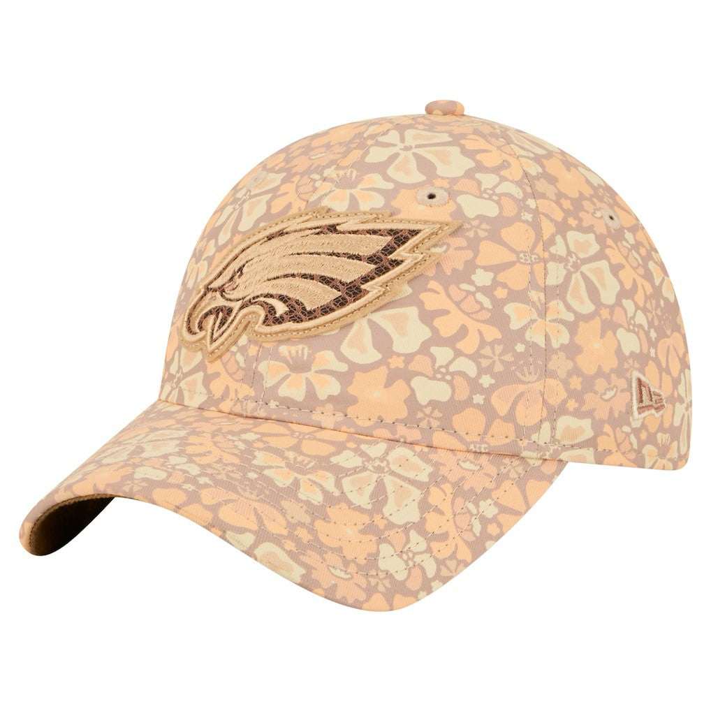 Philadelphia Eagles New Era Women's Floral 9TWENTY Adjustable Hat - Tan - NFL