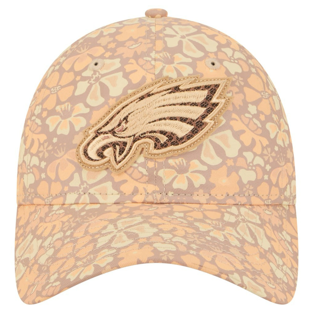 Philadelphia Eagles New Era Women's Floral 9TWENTY Adjustable Hat - Tan - NFL